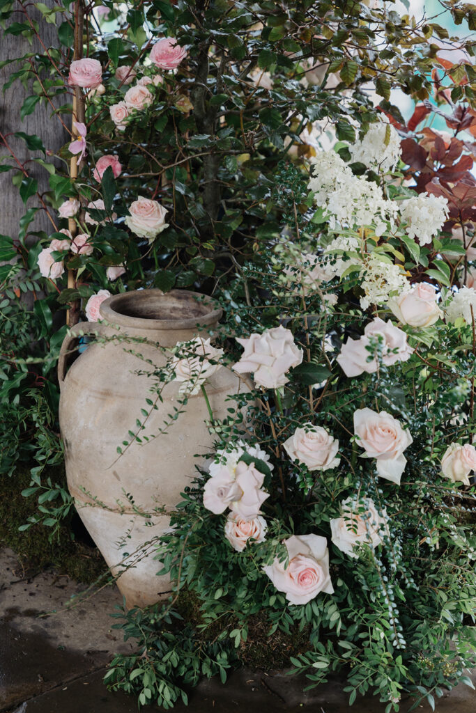 Wedding flowers in pots