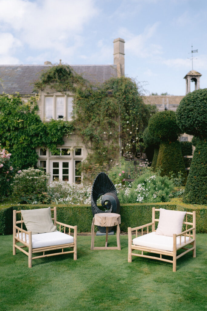 Lounge furniture in a garden