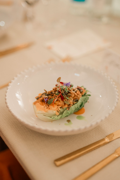 Plated meal from wedding caterers