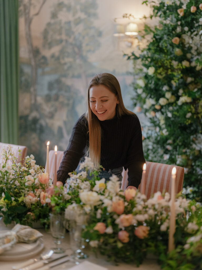 UK wedding planner styling a table