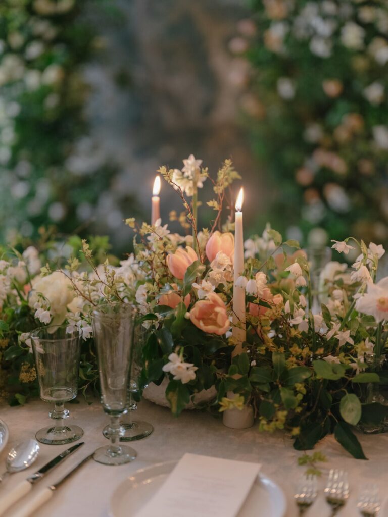 Candlelit wedding reception